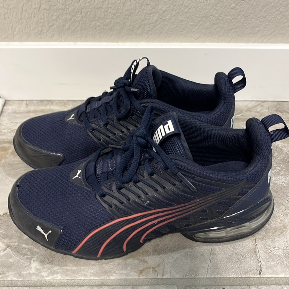 Puma Blue Athletic Shoes with Mesh Design